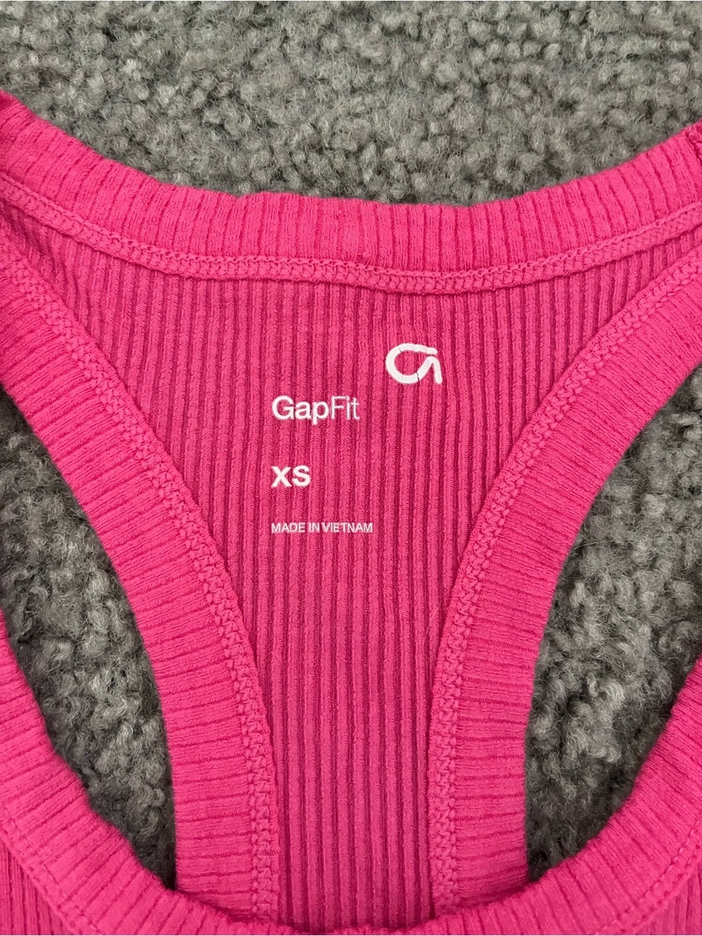 GapFit Pink Ribbed Racerback Tank - Picture 6 of 6